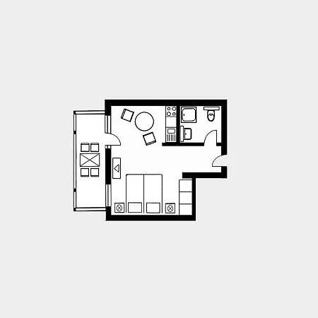 Strandvillen - 1-raum-ferienwohnung Mit Balkon Sv-554